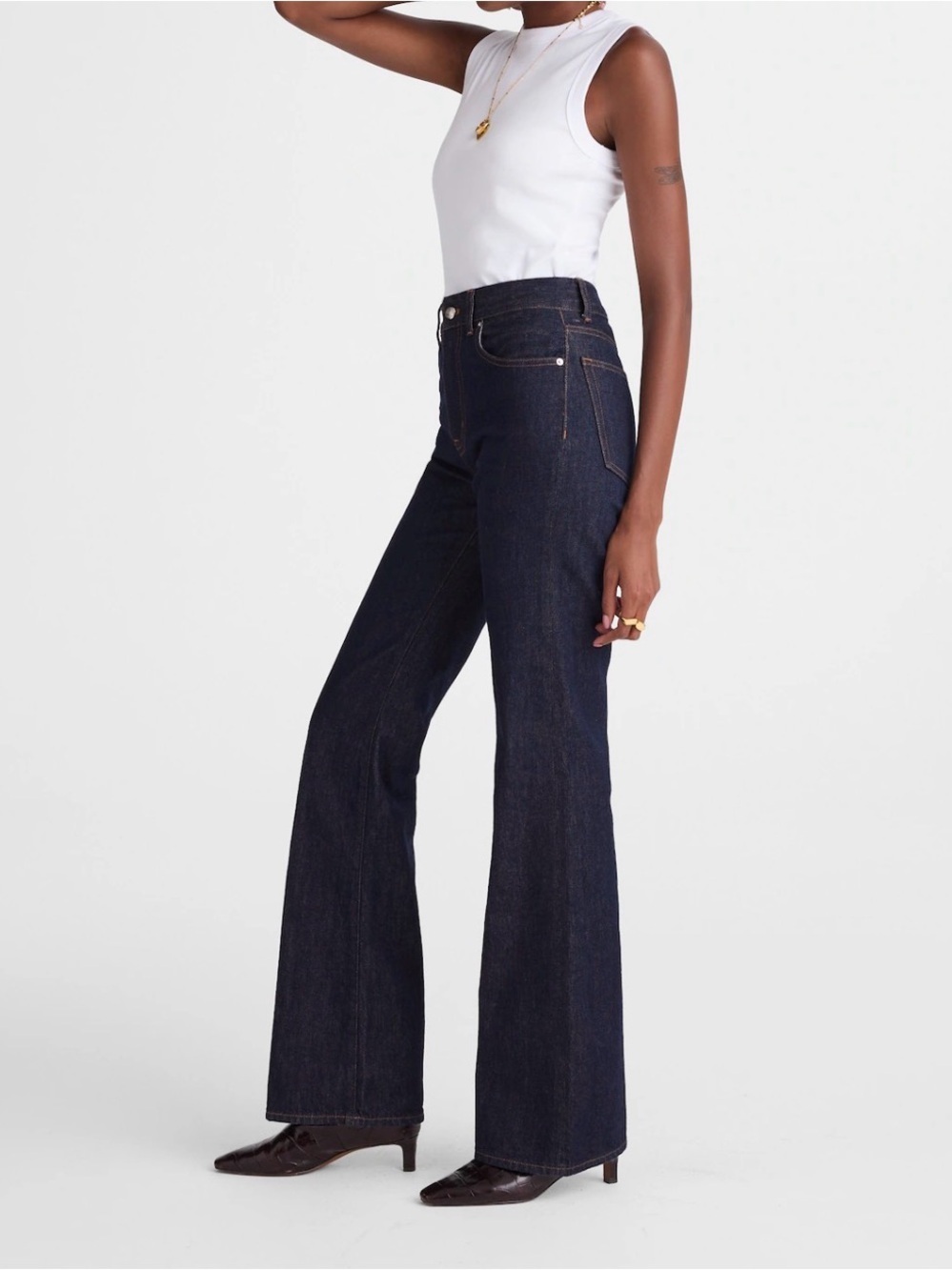 Madewell Dark Indigo High-Rise Wide-Leg Jeans - Picture 3 of 14